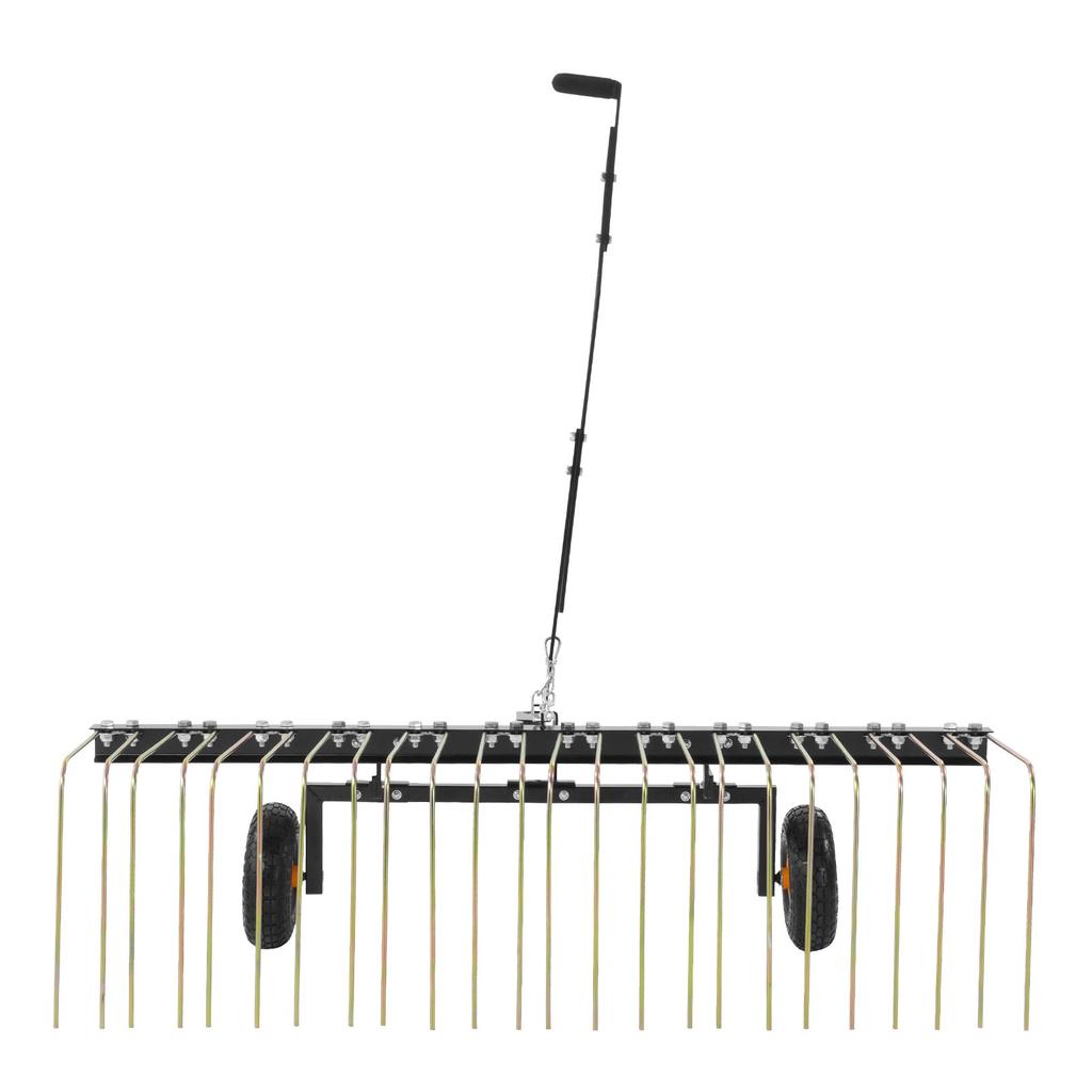 VEVOR Tow Behind Dethatcher, 60-inch Tow Dethatcher with 24 Steel Tines, Lawn Dethatcher Rake for ATV or Mower