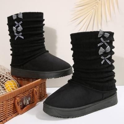 Модные новые замшевые ботинки для ходьбы на толстой подошве, нескользящие, теплые, зимние, с круглым носком, сексуальные, удобные, повседневные, женские