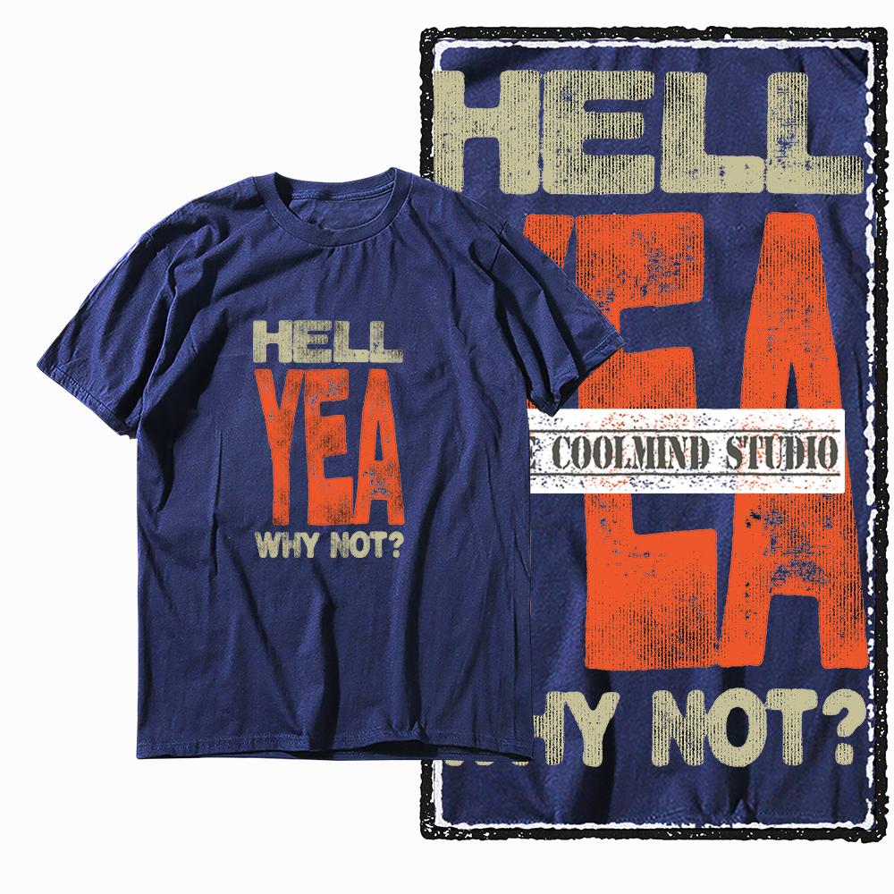 Футболка Coolmind X0074 Hell Yeah Attitude Hellfire Spirit с графическим принтом, эксклюзивная мужская футболка из хлопка, уличная одежда, футболка для мужчин.