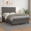 Maison Exclusive - Sommier à lattes de lit avec matelas Gris 140x190 cm Similicuir