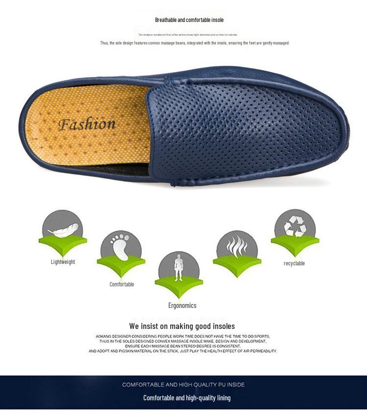 Men's Genuine Leather Closed-Toe Sandals - Breathable Summer Thong Shoes