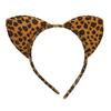 Обруч для волос с леопардовым узором, декор для ушей, повязка на голову для рождественской вечеринки, повязка на голову с изображением животных, тканевый головной убор