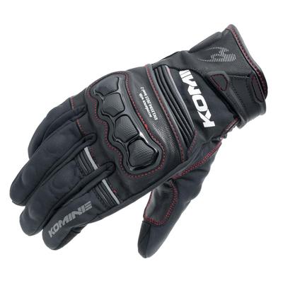 Высокозащищенные кожаные ветрозащитные перчатки для мотоциклов HG Black Red L GK-856