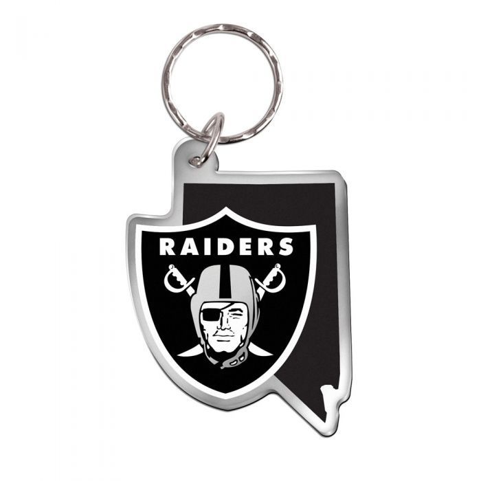 Porte-clés - WINCRAFT - NFL Las Vegas Raiders - Métal - Pendentif Plastique Réfléchissant - Multicolore