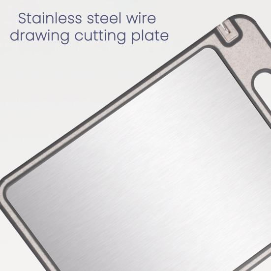 Двусторонняя разделочная доска с ручкой Разделочная доска из нержавеющей стали для мяса