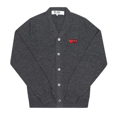 Comme Des Garçons Play Двойной Красное Сердце Кардиган с V-образным вырезом Ax N058 051