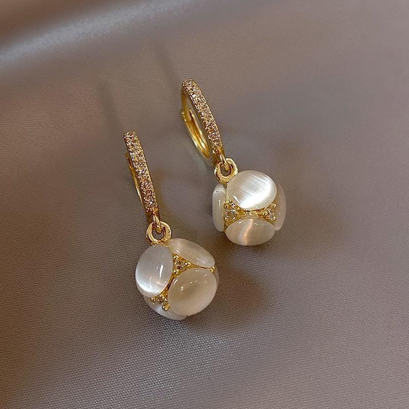 Роскошные Серьги из Натурального Опала Серьги-Капли с Кристаллами для Подарка на День Матери Женские Украшения НОВЫЕ Корейские Серьги