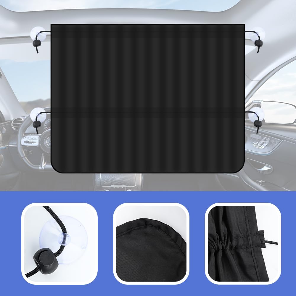 2PCS Car Window Shades,Stretchable Car Curta For Sunburn Protection & Interior Cooling,Universal Car Privacy Shades For Automotive Glass