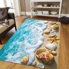 New Starfish Beach Shell Sea Star Sand Carpet Rug for Living Room Bedroom Home Sofa Decoration,Kids Play Non-slip Floor Mat