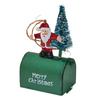 Christmas Mailbox Ornament Metal Mailbox Hanging Decoration with 3D Snowman Santa Elk Tree Figurine Iron Art Letter Box for Tree Home Decor