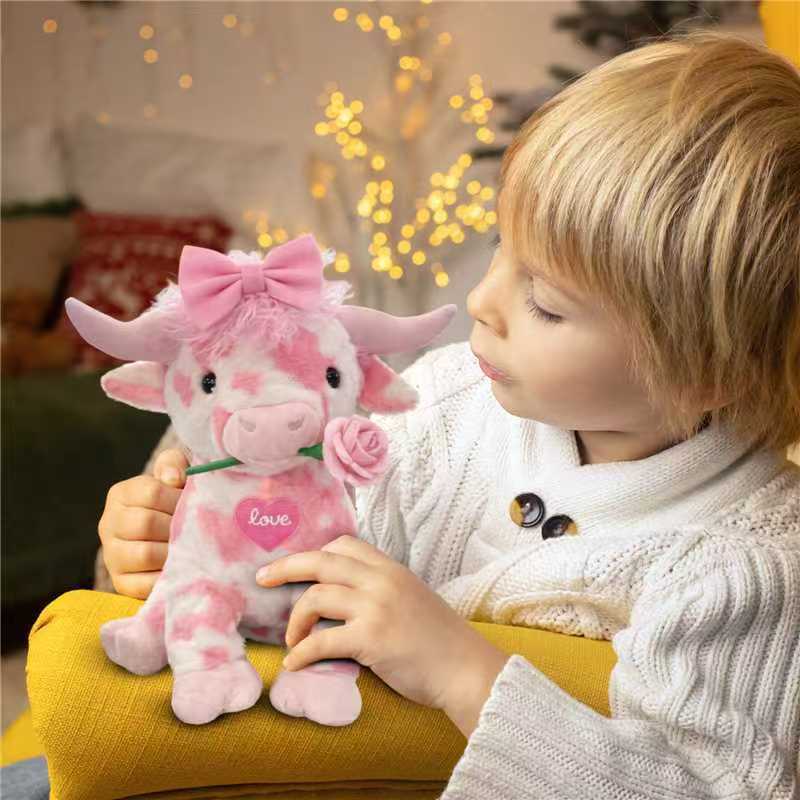 Plush Cow Toy With Pp Cotton Material For Kids And Adults