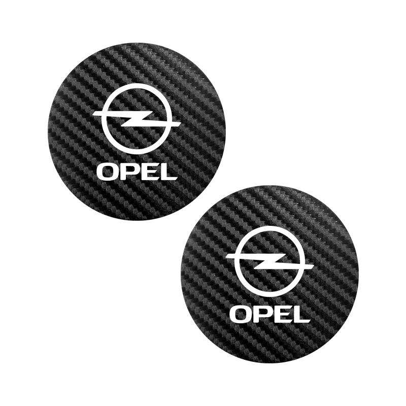 AAAYW1 2Pcs Car Coasters Carbon Fiber Cup Holder Mat For Opel Corsa D Astra Insignia Mokka Car Interior Accessories Decorative Coasters