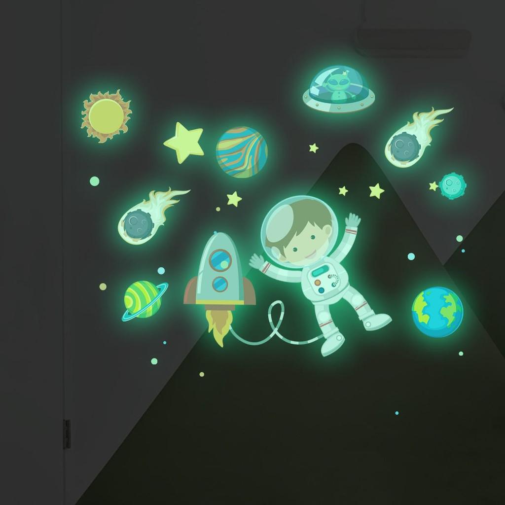 Astronaut Universe Luminous Wall Stickers - Self-Adhesive Starry Sky Room Decor