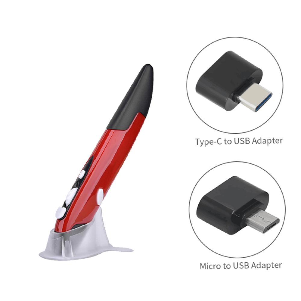 Беспроводная оптическая ручка 2,4 ГГц, регулируемая оптическая ручка-презентер с разрешением 500/1000 точек на дюйм для ПК Android