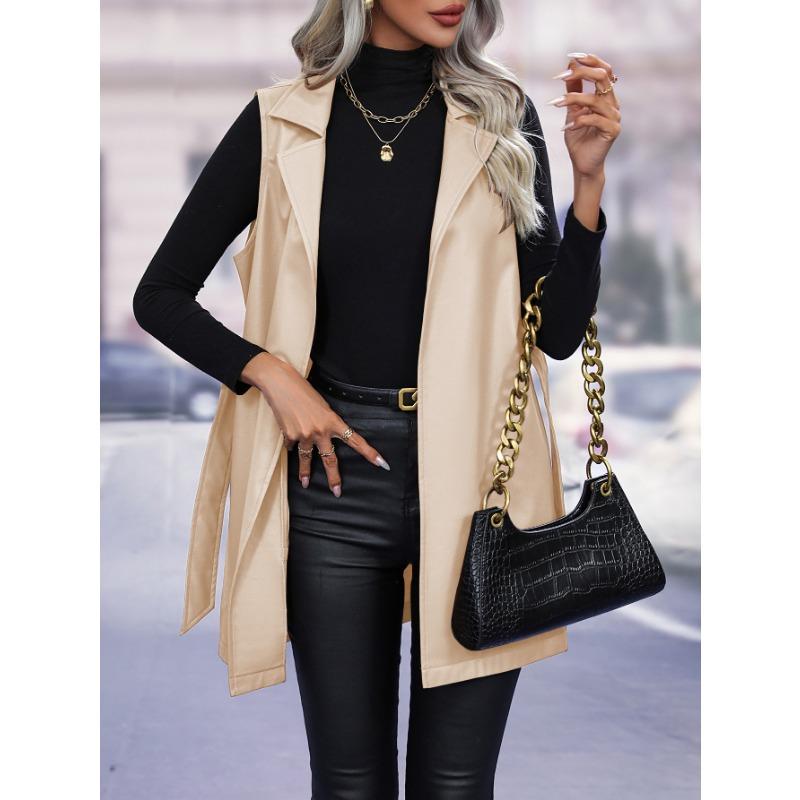 PU кожаный кардиган лямки жилет куртка женская осенняя лацкан темперамент жилет для поездок на работу куртка женская верхняя одежда изящная