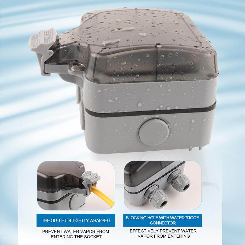 IP66 EU Немецкий стандарт двойная розетка с выключателем питания с USB и подсветкой, наружная водонепроницаемая пылезащищенная настенная розетка с выключателем для дома