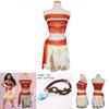 Delightful Girls Kids Moana Princess Costume Fancy Dress Set With Elegant Necklace Accessory