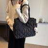 Большая сумка женская большая вместительная хлопковая сумка на плечо с ромбовидной лентой портативная хлопковая сумка