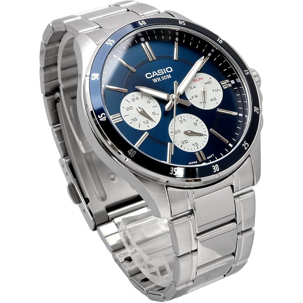 Casio Standard Quartz Men's Watch MTP-1374D-2A3V Multi-Axis 24-Hour Display Blue Overseas Model