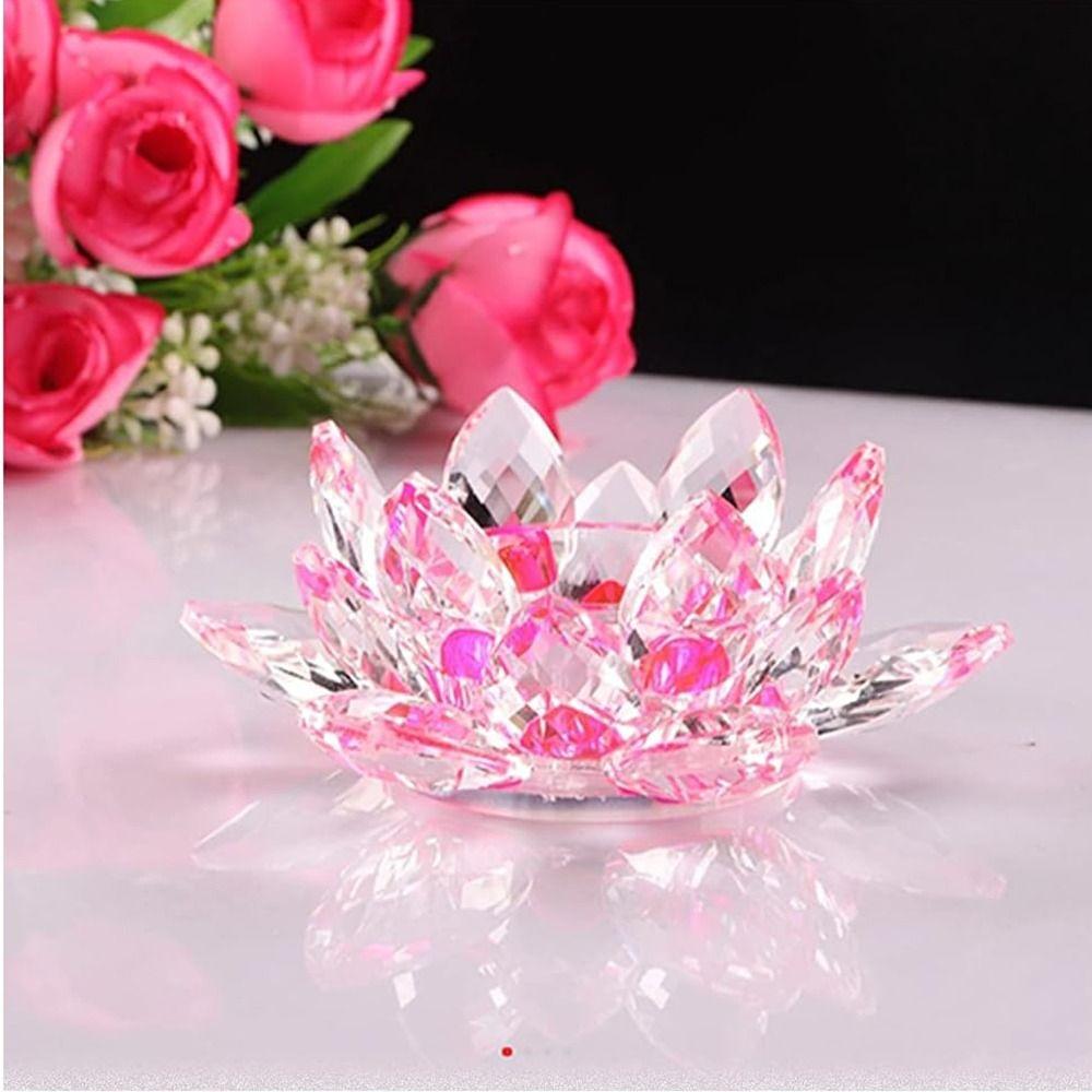 Нескользящий хрустальный цветок лотоса 3 фута стеклянный лотос фэн-шуй декор хрустальный цветок статуэтка для офиса