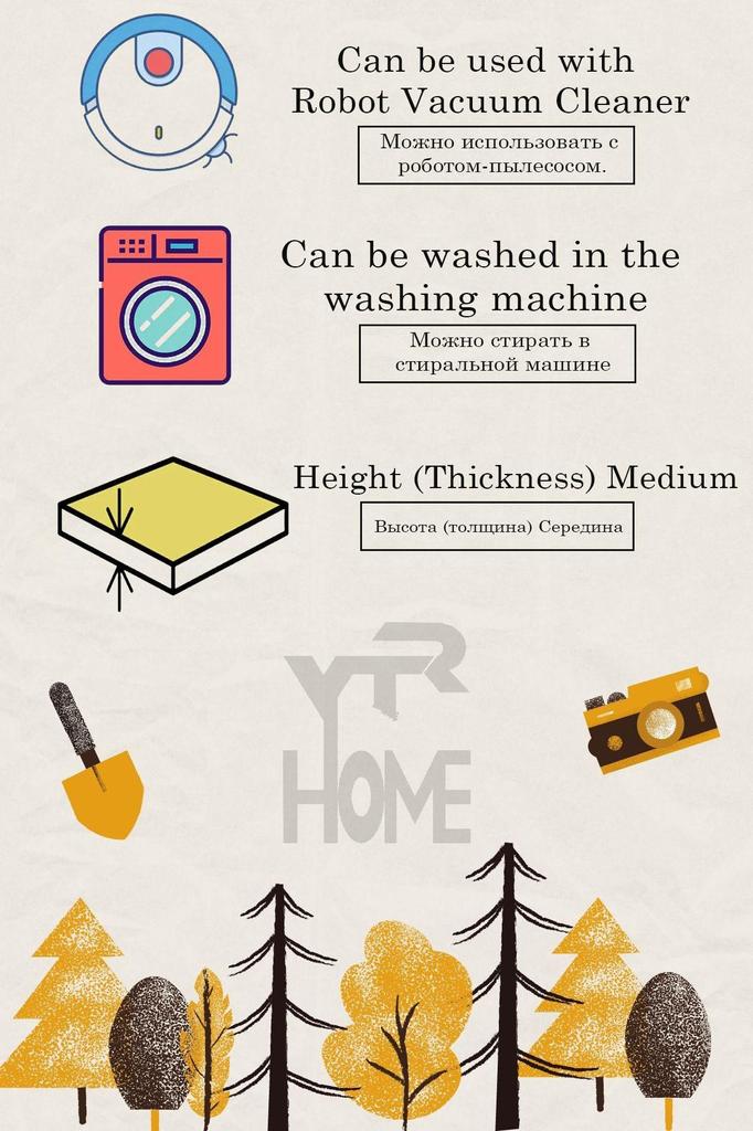 YTRHOME Home Modern E1009 Нескользящая точечная основа с цифровой печатью нового поколения, ковер для гостиной, кухни, прихожей и напольный коврик