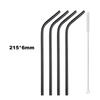 Reusable Metal Drinking Straws 304 Stainless Steel Sturdy Bent Straight Drinking Straw with Cleaning Brush Bar Party Accessory