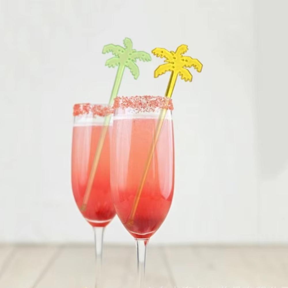 50pcs Colorful Coffee Beverage Stirrer Tropical Summer Juice Drink Stirrers Party Favors