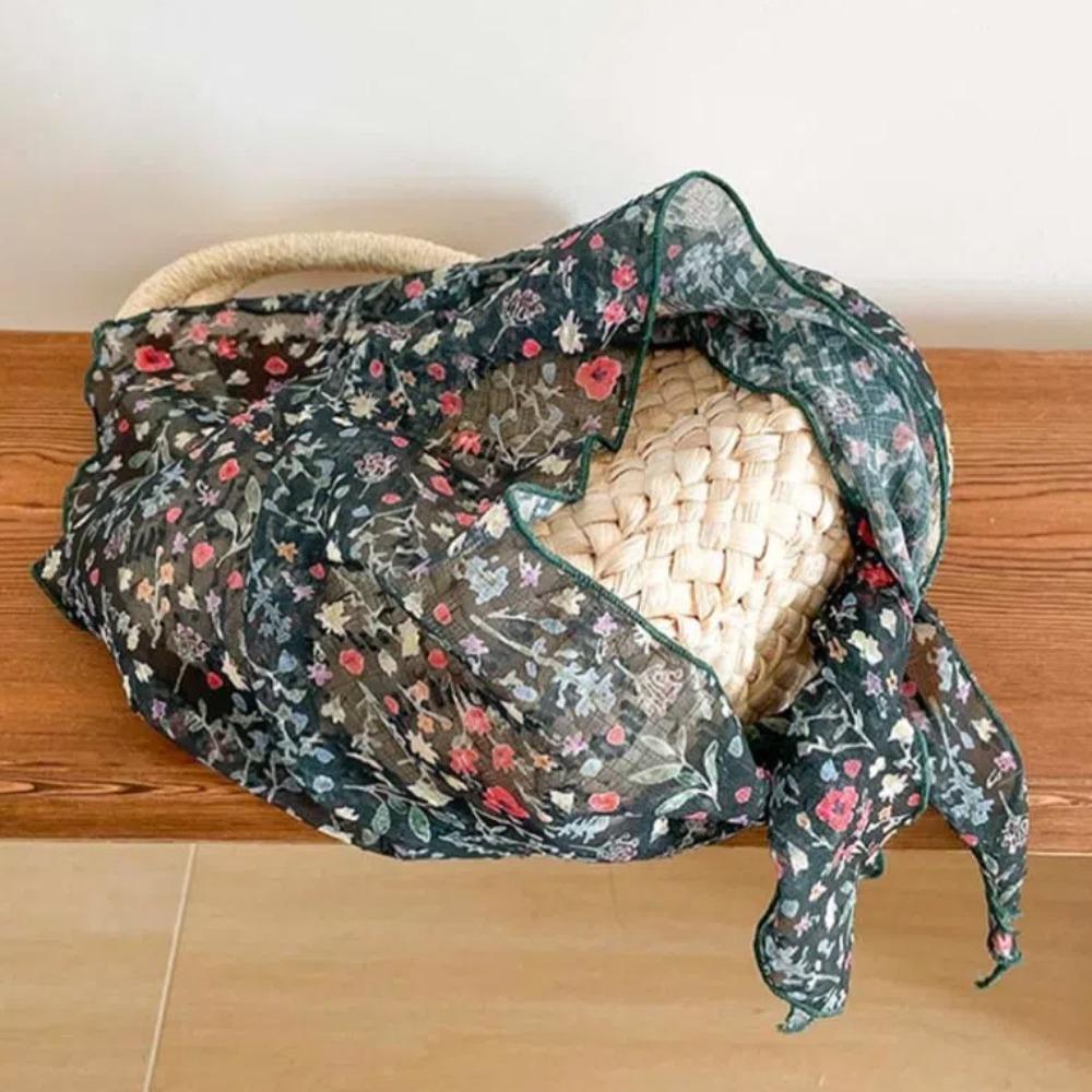 Cotton Floral Headscarf Breathable Bohemian Hair Band Desert Headband Triangular Headband Summer