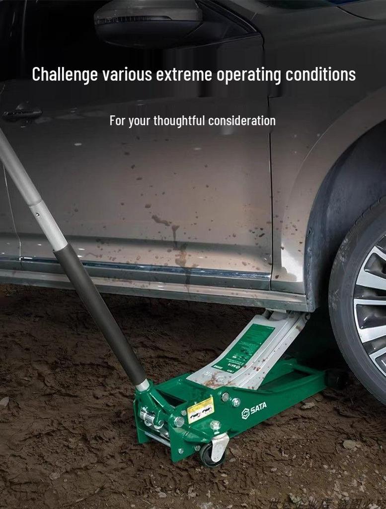 Гидравлический домкрат из алюминиевого сплава - Горизонтальный низкопрофильный, с двойным насосом, 1,5/2,5/3 метрических тонны, 97813A.