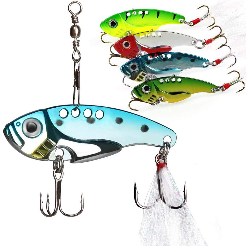 4 шт. металлические рыболовные приманки VIB, ложка для окуня, кривошипная приманка, искусственная приманка, рыболовная приманка с крючками, снасти
