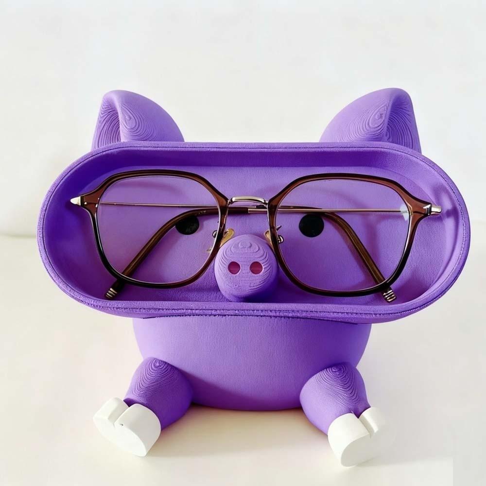 Portable Phone and Eyeglass Holder PLA Pig Stationery Storage Box Eyewears Storage Box School