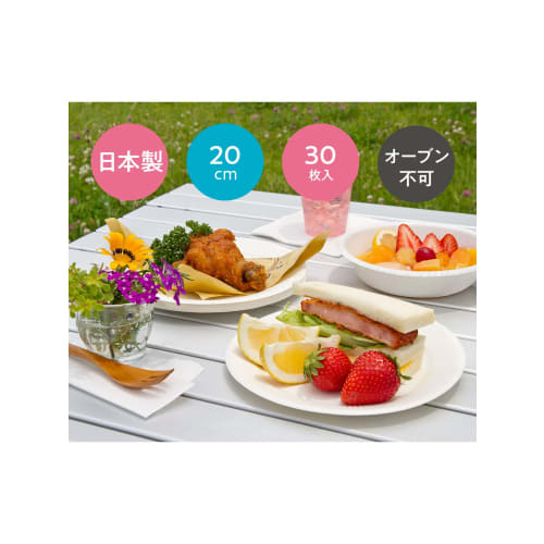 Econoware Paper Plates, 20cm, 30 Pieces, White