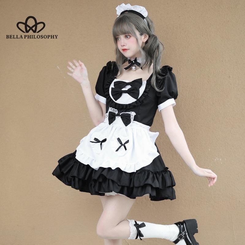 Косплей в японском стиле, милая одежда для горничной, платье, чисто розовая униформа горничной, костюм для косплея, короткая юбка, костюм для костюма