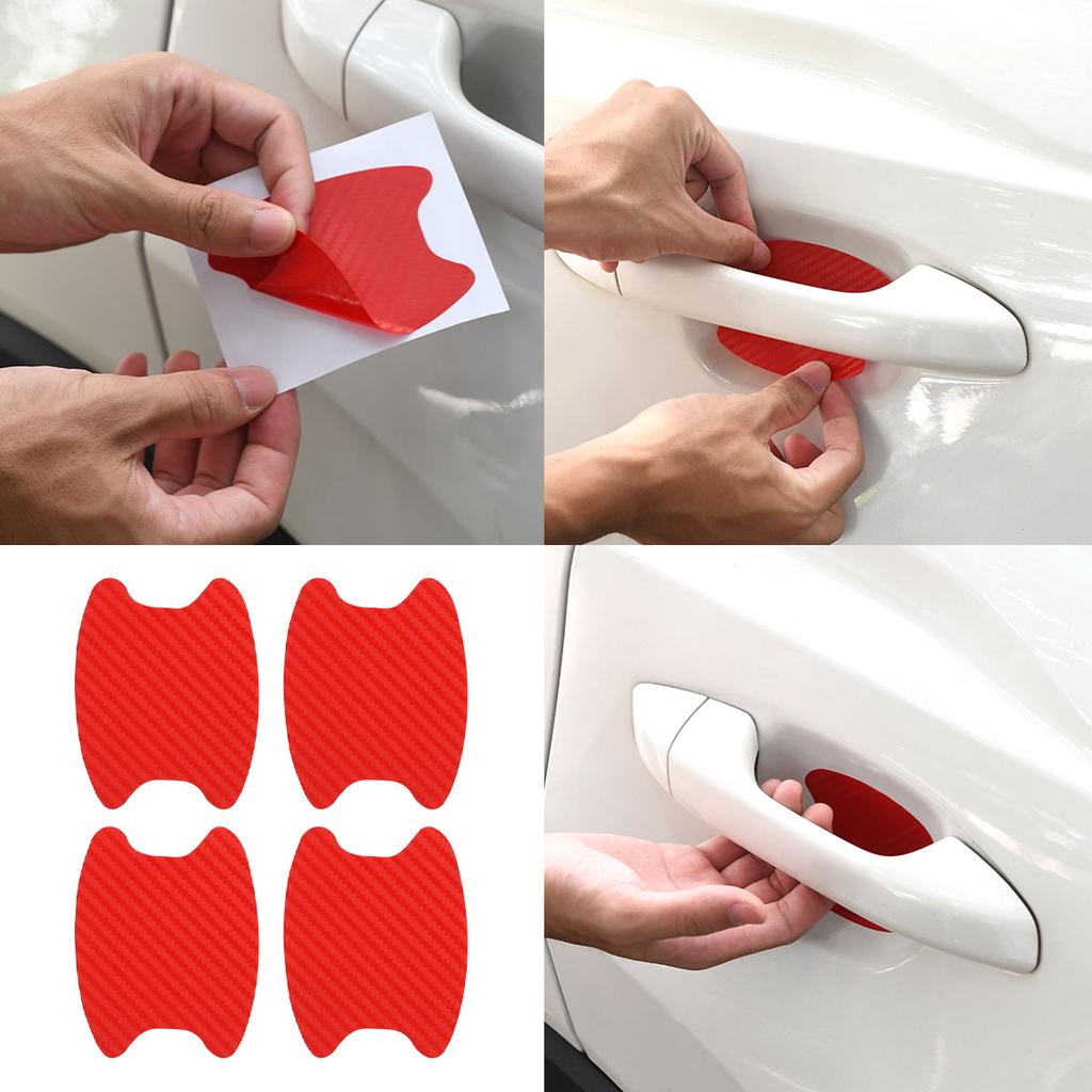 4 шт./компл. наклейки на дверь автомобиля, углеродное волокно, устойчивое к царапинам покрытие, защитная пленка для автомобильных ручек, внешние автомобильные аксессуары