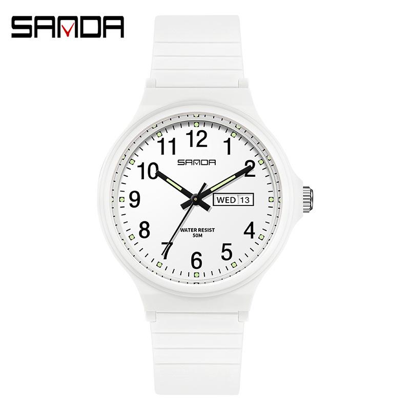 SANDA Personalized Creative Dual Calendar Electronic Quartz Men's and Women's Same Style Couple Watch