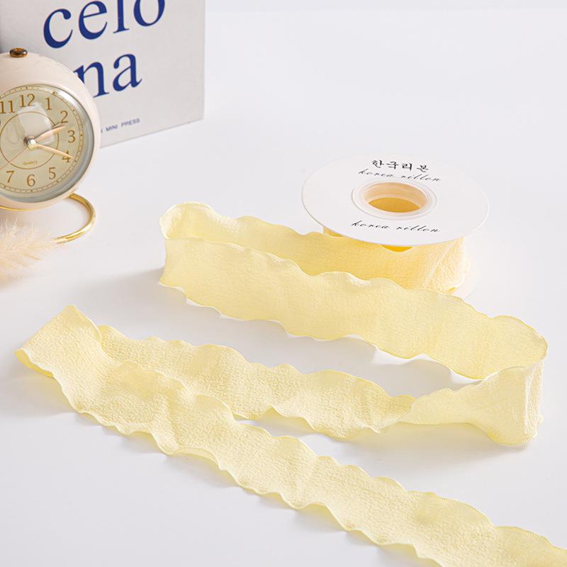 Лента-плиссе в виде листьев лотоса ручной работы длиной 4 см для самостоятельного изготовления цветов для торта и пряжи «рыбий хвост» для льняной упаковки