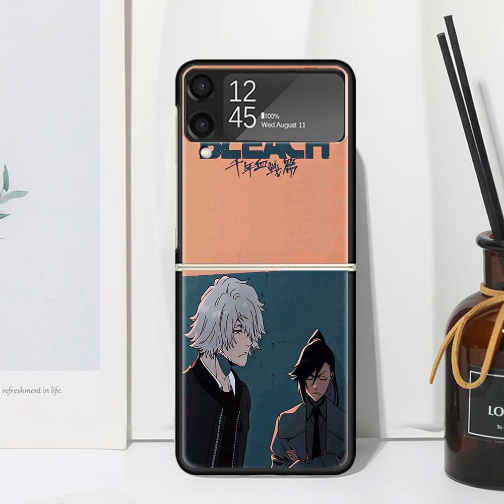 Bleach Kisuke Urahara Phone Case Cover for Samsung Galaxy Z Flip 7 6 5 4 3 5G Flip3 Flip4 Flip5 ZFlip6 ZFlip7 Black Fundas Clear