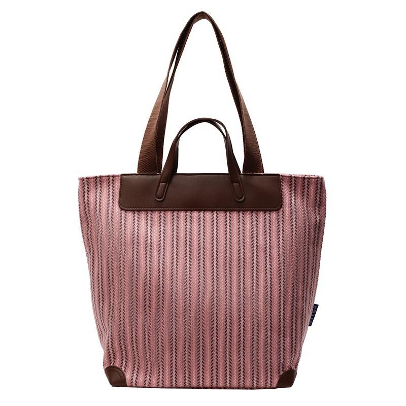 Ретро повседневная сумка большой вместимости, женская новая полосатая сумка на плечо, сумка-тоут для通勤 под мышкой