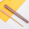 1 Набор Палочки для еды Без БФА Нескользящие Устойчивые к ржавчине Устойчивые к коррозии Зеркальная полировка Пика для еды Палочки из нержавеющей стали