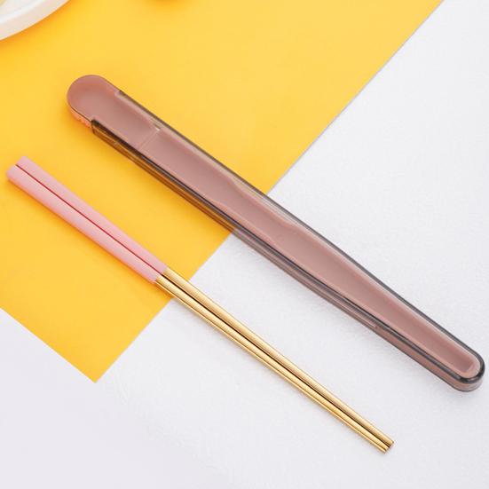 1 Набор Палочки для еды Без БФА Нескользящие Устойчивые к ржавчине Устойчивые к коррозии Зеркальная полировка Пика для еды Палочки из нержавеющей стали