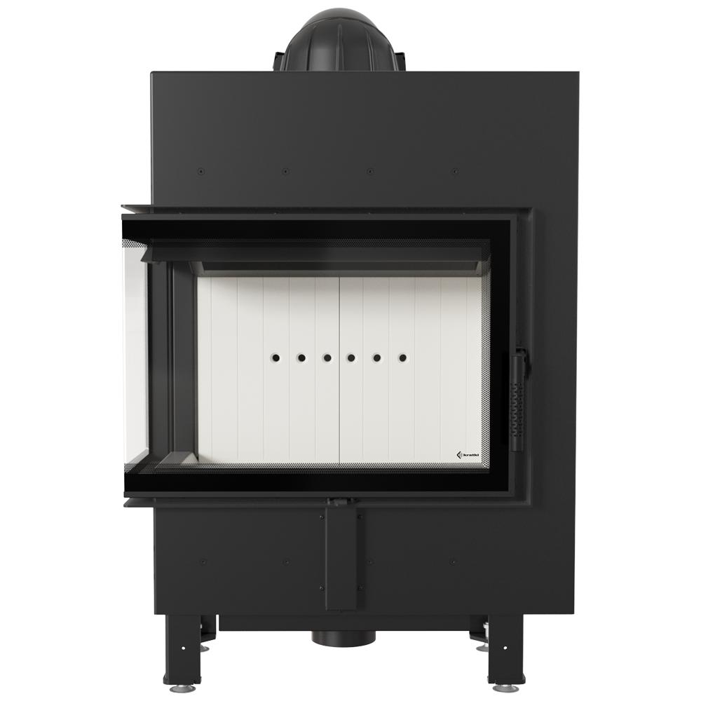 Steel fireplace KRATKI LUCY SLIM left 8 kW Ø 160