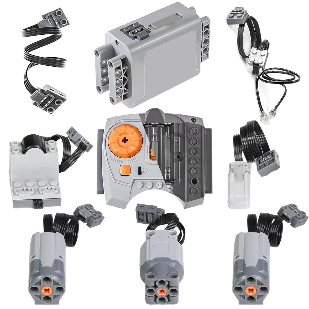 BrickBounty 9-in-1 Motor Set with Power Functions, Motor Kit for STEM Building Blocks, and Control Functions for MOC Blocks