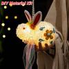 Portable Rabbit Lantern Handmade Mid-Autumn Lantern Plush Bunny Lamp  Lantern Festival