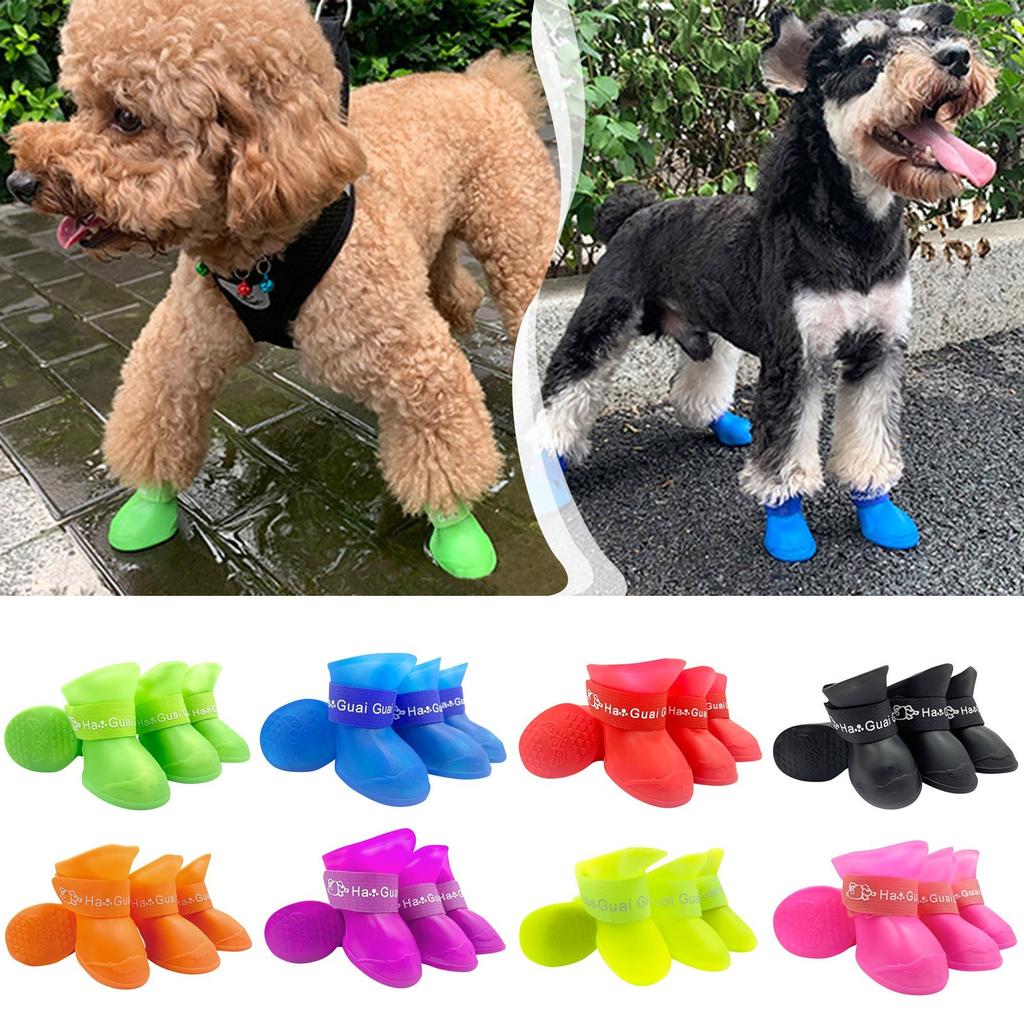 Dog Shoes Non-slip Foot Covers, Small Dog And Cat Pet Soft-soled Waterproof Rain Boots