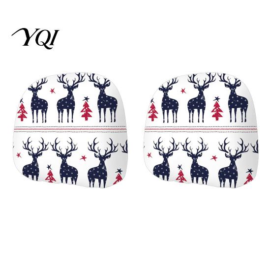 Universal Fit Headrest Case 2Pcs Christmas Car Covers, Elastic Holiday Printed Head Rest Cover, Festive Supplies Funny Auto Pillow Protector for Cars,
