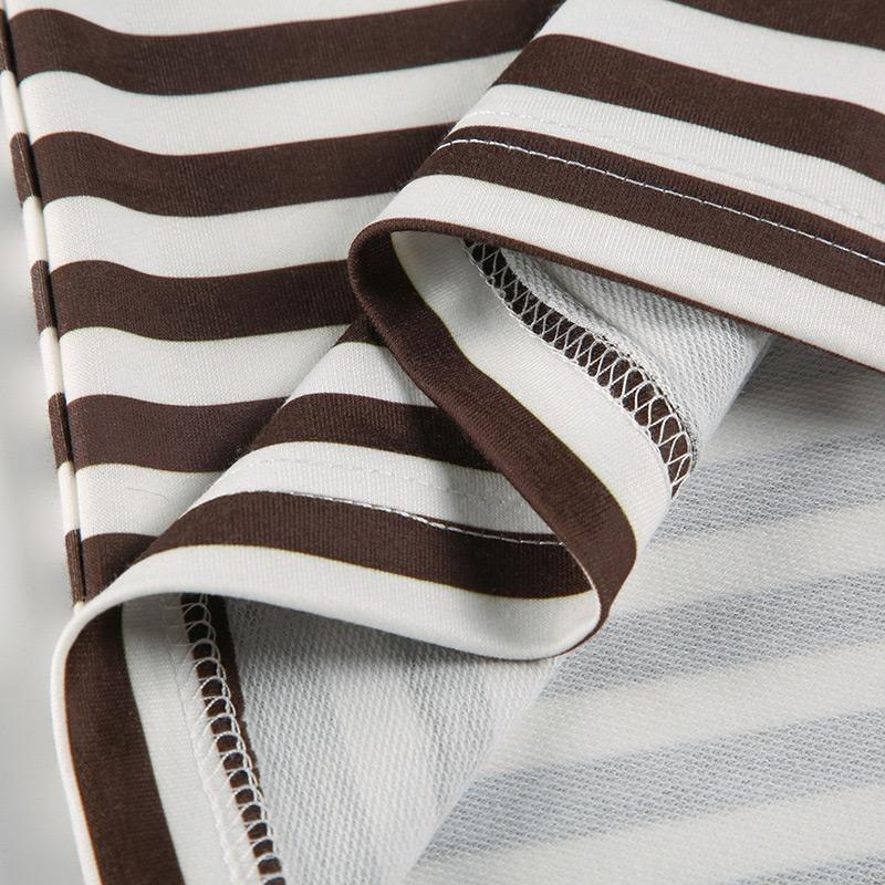 Striped T-shirt Women's Loose Round Neck Long Sleeved Top Retro Contrasting Color Basic Style Thin Commuting 2025 Spring/Summer