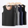 Мужская однотонная теплая майка без рукавов для осени и зимы для людей среднего и пожилого возраста с подкладкой и утеплителем