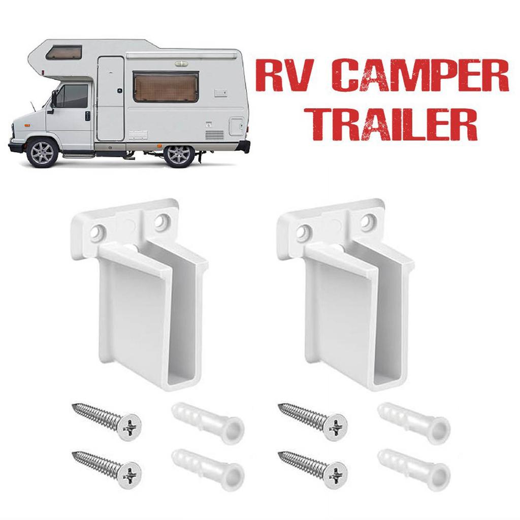 Closet Rod End Supports with Mounting Screws Curtain Flange Rod Holder RV Camper Accessories Opening Flange Rod Bracket