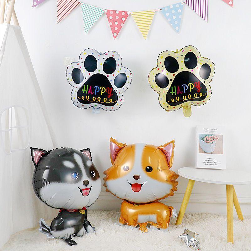 Labrador Dog Paw Aluminum Foil Balloon Set—Dog Bone-Shaped Pet Birthday Party Decorations