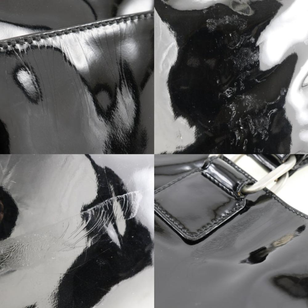 Loewe Anagram Tote Bag Black Enamel Women Used